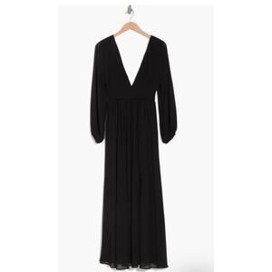 Love By Design Iris Plunge Neck Black Maxi Dress Size XL NWT MSRP$ 108